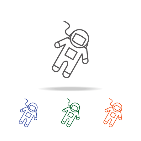 Astronaut Flat Icon. Element of a space multi colored icon for mobile concept and web apps. Thin line icon for website design and development, app development. Premium icon on white backgroundのイラスト素材