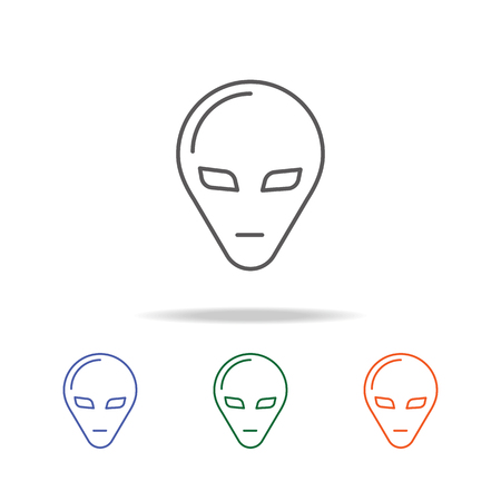 Alien Head Icon. Element of a space multi colored icon for mobile concept and web apps. Thin line icon for website design and development, app development. Premium icon on white backgroundのイラスト素材