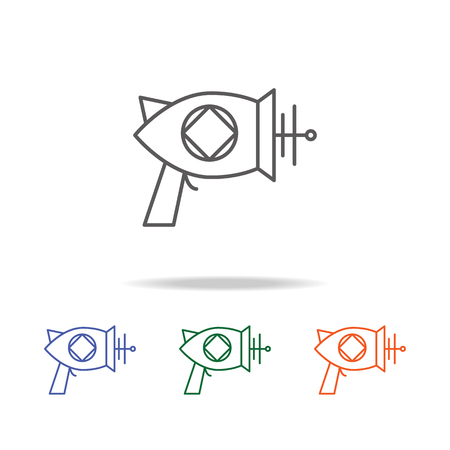 Space blaster icon. Element of a space multi colored icon for mobile concept and web apps. Thin line icon for website design and development, app development. Premium icon on white backgroundのイラスト素材