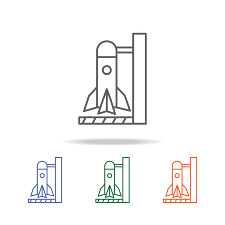 Rocket icon. Element of a space multi colored icon for mobile concept and web apps. Thin line icon for website design and development, app development. Premium icon on white backgroundのイラスト素材