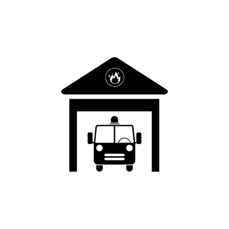 Fire station icon. Element of firefighter shop for advertising signs, mobile concept and web apps. Icon for website design and development, app development. Premium icon on white backgroundのイラスト素材