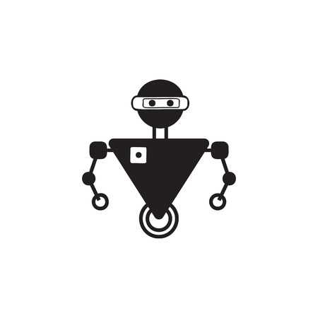 Robot on the wheel icon. Element of robots for advertising signs, mobile concept and web apps. Icon for website design and development, app development. Premium icon on white backgroundのイラスト素材