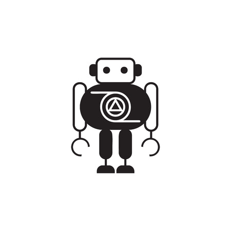 Thick robot icon. Element of robots for advertising signs, mobile concept and web apps. Icon for website design and development, app development. Premium icon on white backgroundのイラスト素材
