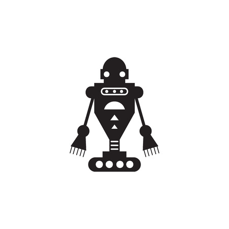 Evil robot icon. Element of robots for advertising signs, mobile concept and web apps. Icon for website design and development, app development. Premium icon on white backgroundのイラスト素材