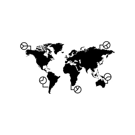World map infographics. . Element of global statistics for mobile concept and web apps. Icon for website design and development, app development. Premium icon on white backgroundのイラスト素材