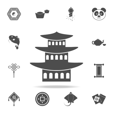 Chinese Tower icon. Set of Chinese culture icons. Web Icons Premium quality graphic design. Signs and symbols collection, simple icons for websites, web design, mobile app on white backgroundのイラスト素材