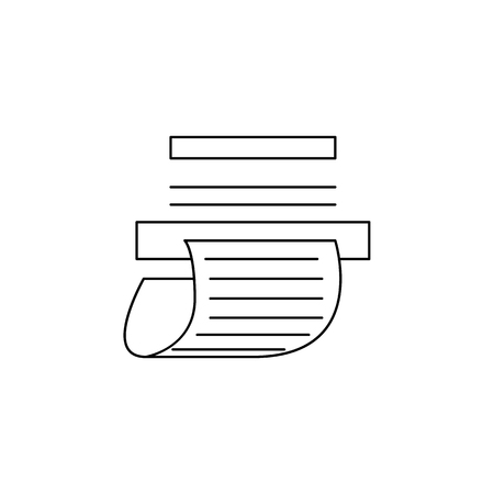 check from ATM icon. Element of banking icon for mobile concept and web apps. Thin line  icon for website design and development, app development. Premium icon on white backgroundのイラスト素材