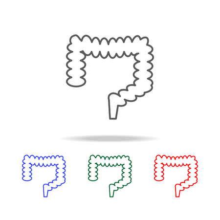 Large intestine icon. Elements of human body part multi colored icons. Premium quality graphic design icon. Simple icon for websites, web design, mobile app, info graphics on white backgroundのイラスト素材