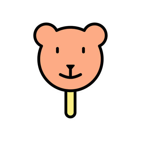 Ice cream, bear icon. Simple color with outline vector elements of freeze sweet icons for ui and ux, website or mobile application on white backgroundのイラスト素材