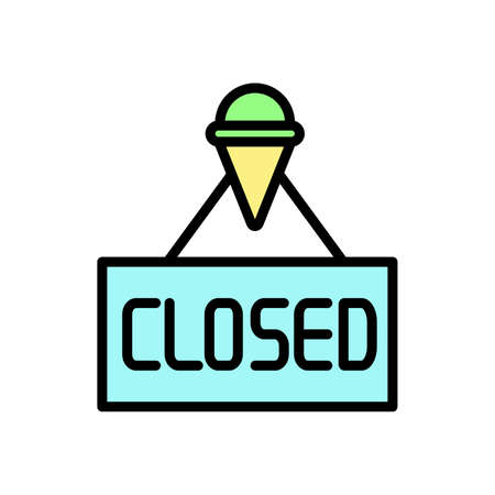 Ice cream, signboard icon. Simple color with outline vector elements of freeze sweet icons for ui and ux, website or mobile application on white backgroundのイラスト素材