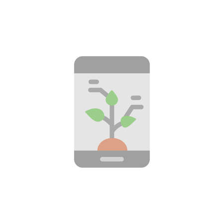 Mobile, plants, control icon. Simple color vector elements of automated farming icons for ui and ux, website or mobile application on white backgroundのイラスト素材