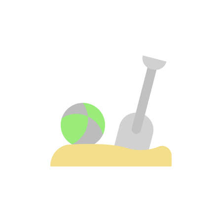 Ball, sand, shovel icon. Simple color vector elements of vacation icons for ui and ux, website or mobile applicationのイラスト素材