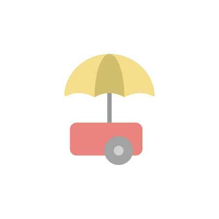 Cart, umbrella, summer icon. Simple color vector elements of vacation icons for ui and ux, website or mobile applicationのイラスト素材