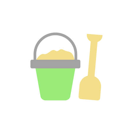 Sand, shovel, basket icon. Simple color vector elements of vacation icons for ui and ux, website or mobile applicationのイラスト素材