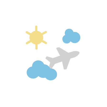 Travel, plane, sun icon. Simple color vector elements of vacation icons for ui and ux, website or mobile applicationのイラスト素材