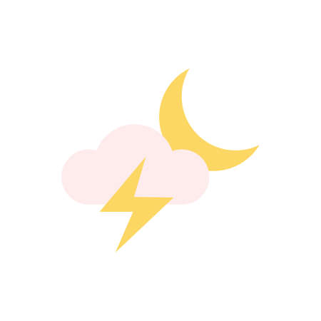 Cloud, lightning, moon icon. Simple color vector elements of forecast icons for ui and ux, website or mobile applicationのイラスト素材