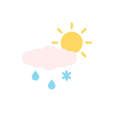 Cloud, rain, snow, sun icon. Simple color vector elements of forecast icons for ui and ux, website or mobile applicationのイラスト素材
