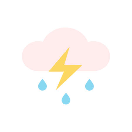 Cloud, rain, lightning icon. Simple color vector elements of forecast icons for ui and ux, website or mobile applicationのイラスト素材