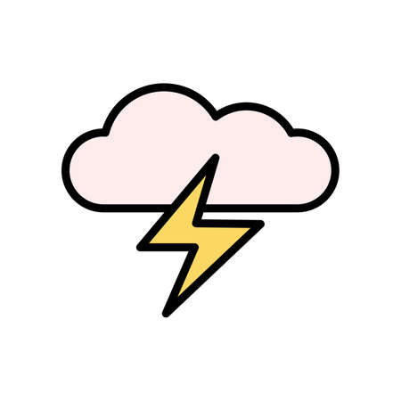 Cloud, lightning icon. Simple color with outline vector elements of forecast icons for ui and ux, website or mobile applicationのイラスト素材