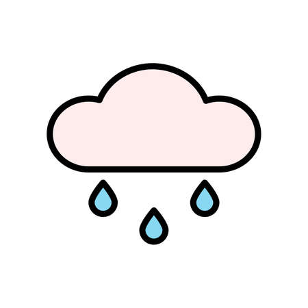 Cloud, rain icon. Simple color with outline vector elements of forecast icons for ui and ux, website or mobile applicationのイラスト素材