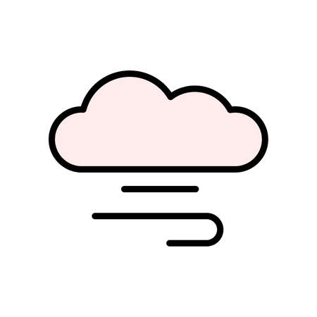Cloud, wind icon. Simple color with outline vector elements of forecast icons for ui and ux, website or mobile applicationのイラスト素材