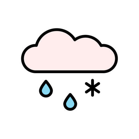Cloud, rain, snow icon. Simple color with outline vector elements of forecast icons for ui and ux, website or mobile applicationのイラスト素材