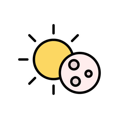 Sun, moon icon. Simple color with outline vector elements of forecast icons for ui and ux, website or mobile applicationのイラスト素材