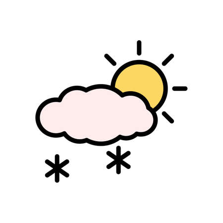 Cloud, sun, snow icon. Simple color with outline elements of forecast icons for ui and ux, website or mobile applicationのイラスト素材
