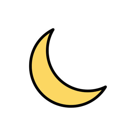 Moon, weather icon. Simple color with outline elements of forecast icons for ui and ux, website or mobile applicationのイラスト素材