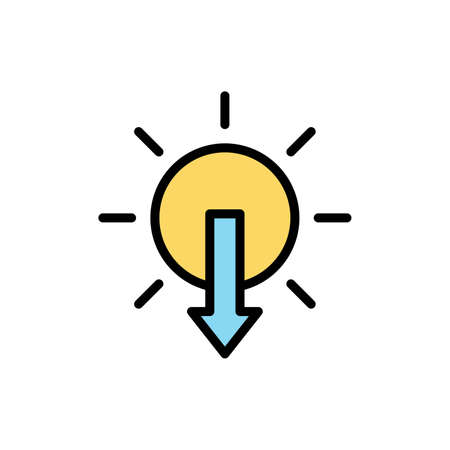 Sun, arrow, sunset icon. Simple color with outline elements of forecast icons for ui and ux, website or mobile applicationのイラスト素材