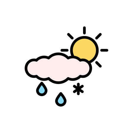 Cloud, rain, snow, sun icon. Simple color with outline elements of forecast icons for ui and ux, website or mobile applicationのイラスト素材