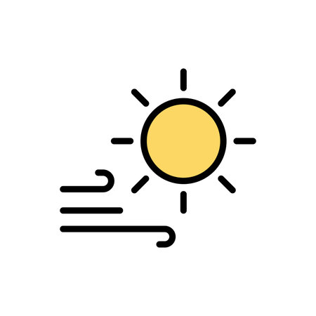 Sun, wind icon. Simple color with outline elements of forecast icons for ui and ux, website or mobile applicationのイラスト素材