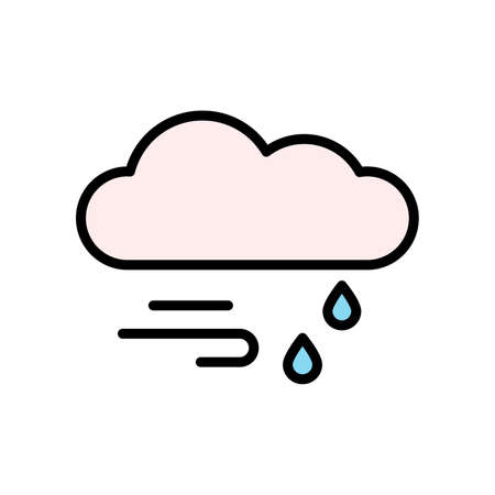 Cloud, rain, wind icon. Simple color with outline elements of forecast icons for ui and ux, website or mobile applicationのイラスト素材