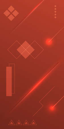 Modern abstract outline shapes with dots on light dark orange gradient backgroundのイラスト素材