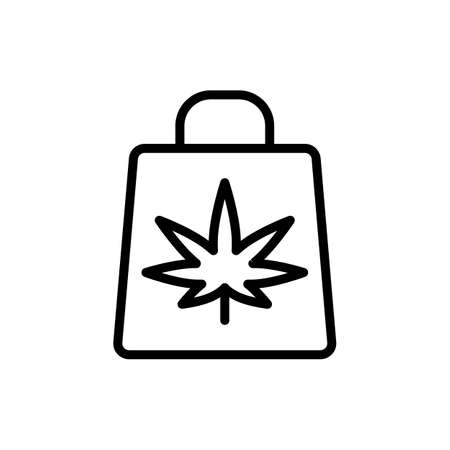 Marijuana package icon. Simple line, outline vector elements of herbal drugs icons for ui and ux, website or mobile applicationのイラスト素材