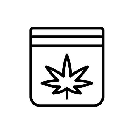 Marijuana package icon. Simple line, outline vector elements of herbal drugs icons for ui and ux, website or mobile applicationのイラスト素材