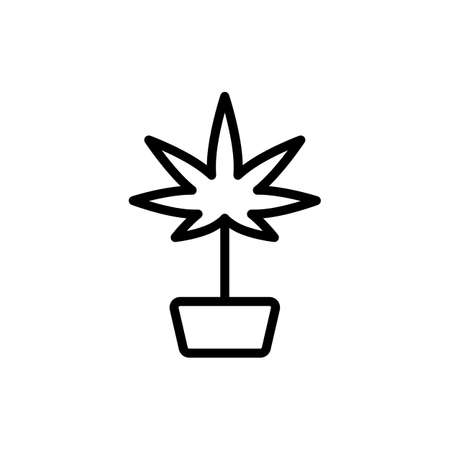 Marijuana plant icon. Simple line, outline vector elements of herbal drugs icons for ui and ux, website or mobile applicationのイラスト素材