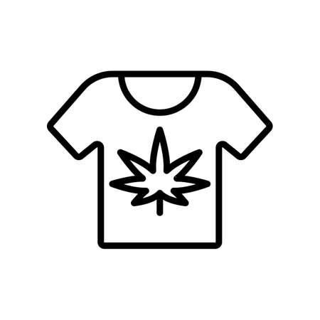Marijuana t shit icon. Simple line, outline vector elements of herbal drugs icons for ui and ux, website or mobile applicationのイラスト素材