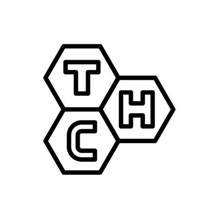 Marijuana tetrahydrocannabinol icon. Simple line, outline vector elements of herbal drugs icons for ui and ux, website or mobile applicationのイラスト素材
