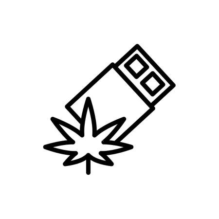 Marijuana chocolate icon. Simple line, outline vector elements of herbal drugs icons for ui and ux, website or mobile applicationのイラスト素材