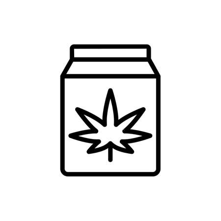Marijuana package icon. Simple line, outline vector elements of herbal drugs icons for ui and ux, website or mobile applicationのイラスト素材