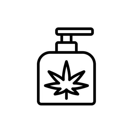 Marijuana soap icon. Simple line, outline vector elements of herbal drugs icons for ui and ux, website or mobile applicationのイラスト素材