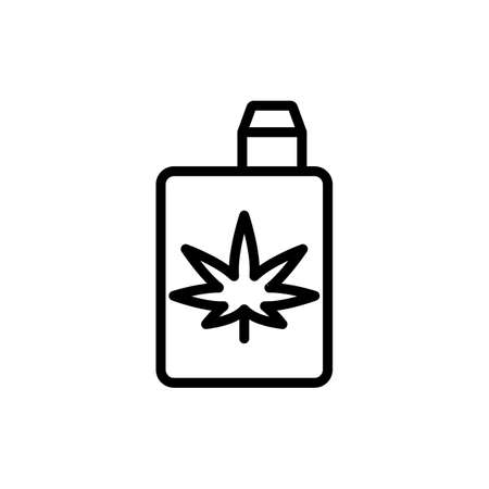 Marijuana vape icon. Simple line, outline vector elements of herbal drugs icons for ui and ux, website or mobile applicationのイラスト素材