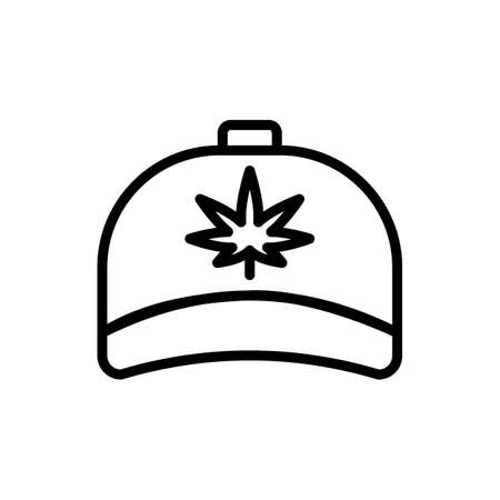 Marijuana cap icon. Simple line, outline vector elements of herbal drugs icons for ui and ux, website or mobile applicationのイラスト素材