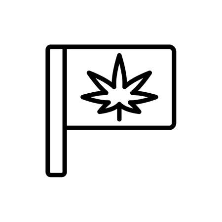 Marijuana flag icon. Simple line, outline vector elements of herbal drugs icons for ui and ux, website or mobile applicationのイラスト素材