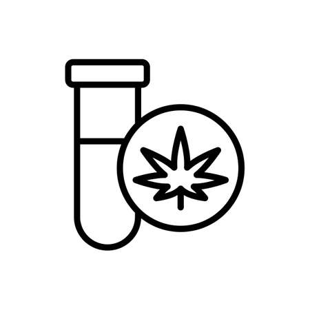 Marijuana flask icon. Simple line, outline vector elements of herbal drugs icons for ui and ux, website or mobile applicationのイラスト素材