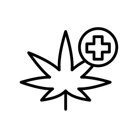 Marijuana medicine icon. Simple line, outline vector elements of herbal drugs icons for ui and ux, website or mobile applicationのイラスト素材