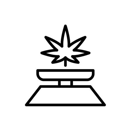Marijuana scales icon. Simple line, outline vector elements of herbal drugs icons for ui and ux, website or mobile applicationのイラスト素材