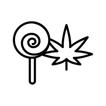Marijuana candy icon. Simple line, outline vector elements of herbal drugs icons for ui and ux, website or mobile applicationのイラスト素材