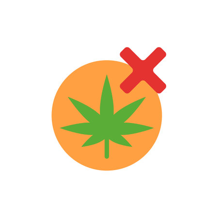 Marijuana ban prohibit icon. Simple color vector elements of herbal drugs icons for ui and ux, website or mobile applicationのイラスト素材